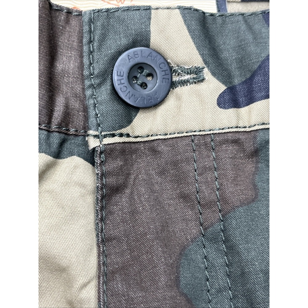 Ablanche Green Camo Cargo Shorts Belt & Pockets Mens Size 34 NWT - Picture 2 of 9